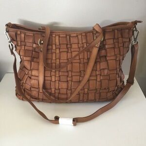 New Sundance Woven Leather Merid Bag